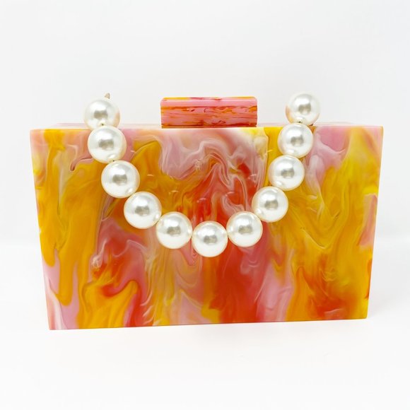 Acrylic Party Box in Pink and Yellow - Picture 11 of 13